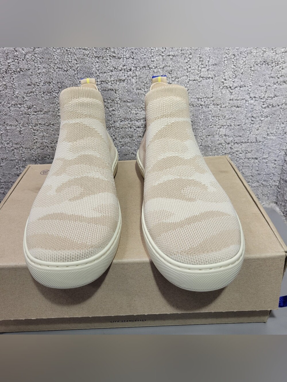 Rothy's The Chelsea Sand Camo Pull On Ankle Boots Women's Size US 8, 9.5 - Picture 2 of 10